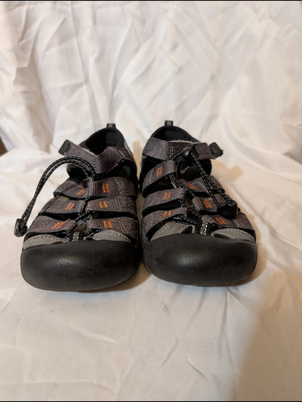 Keen Kids Newport H2 Gray Sport Sandals with Orange Accents
